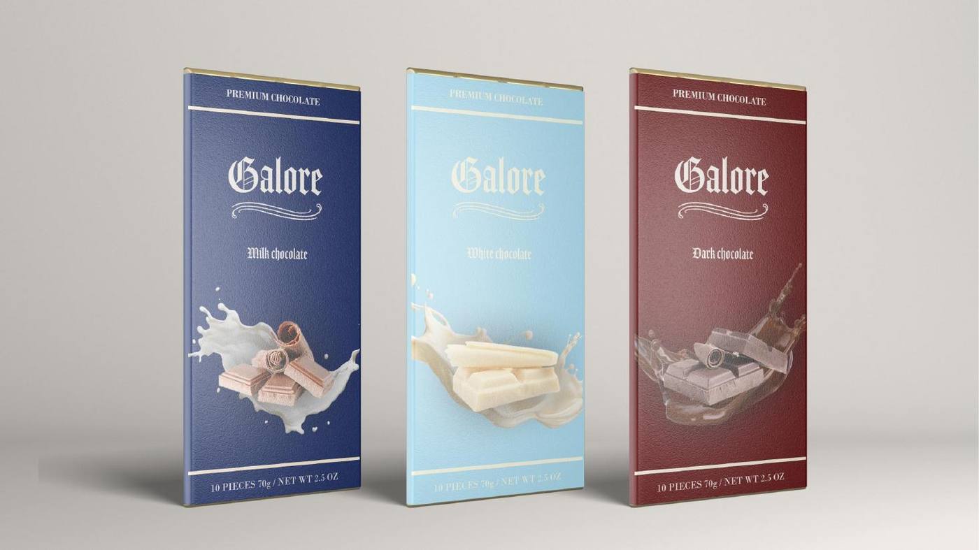 Galore premium chocolate packaging